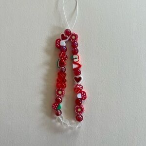 Red ❤️🍓Beaded Phone Charm